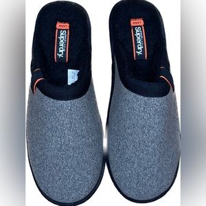Superdry Mens Classic Mule Slippers I Size L I Gray I NWT